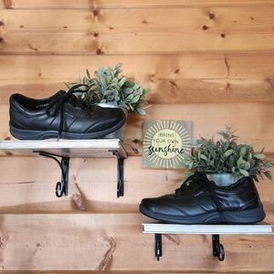 Mephisto Liria Runoff Sneakers Black Leather Casual Comfort Air Jet Shoes Size 7